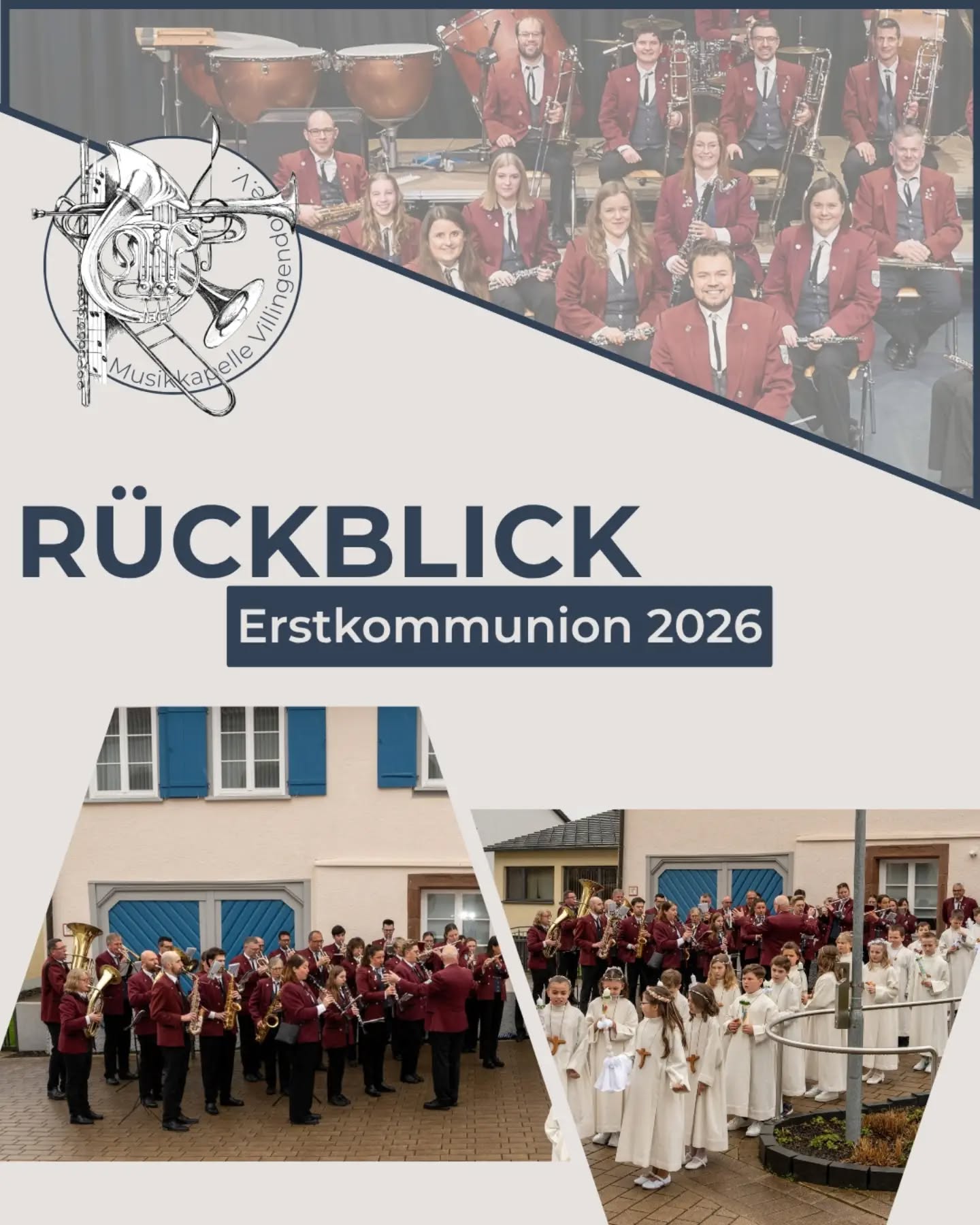 Am heutigen Sonntag durften wir die Erstkommunionskinder musikalisch zur Kirche begleiten. Nach dem feierlichen Gottesdienst haben wir mit ein paar Märschen versucht die Regenwolken zu vertreiben. 

Herzlichen Glückwunsch an alle Kinder, die ihre Erstkommunion gefeiert haben - wir wünschen euch alles Gute und Gottes Segen auf euren weiteren Wegen. 

#musikkapellevillingendorf #tradition #musikverbindet